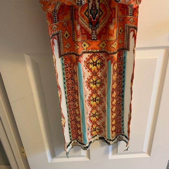 Anthropologie Maude Boho Crochet Back Maxi Dress Small NWT Double Side Slit - Picture 7 of 8